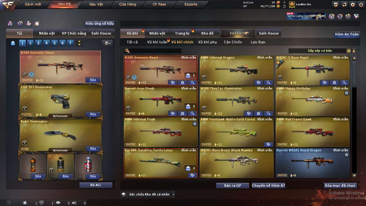 shop acc cf uy tin gia re